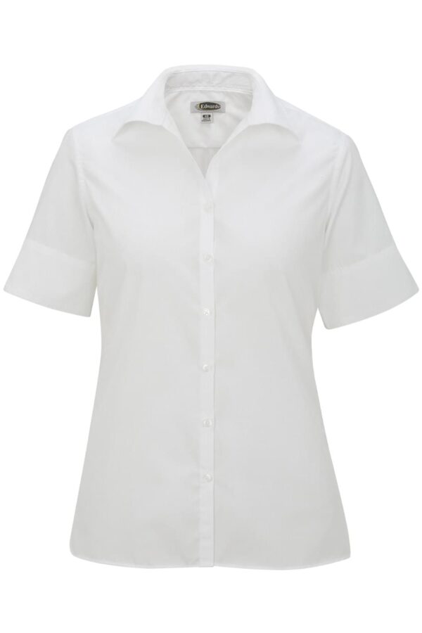 EDWARDS LADIES' LIGHTWEIGHT SHORT SLEEVE POPLIN BLOUSE