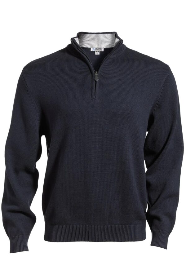 EDWARDS QUARTER ZIP COTTON BLEND SWEATER