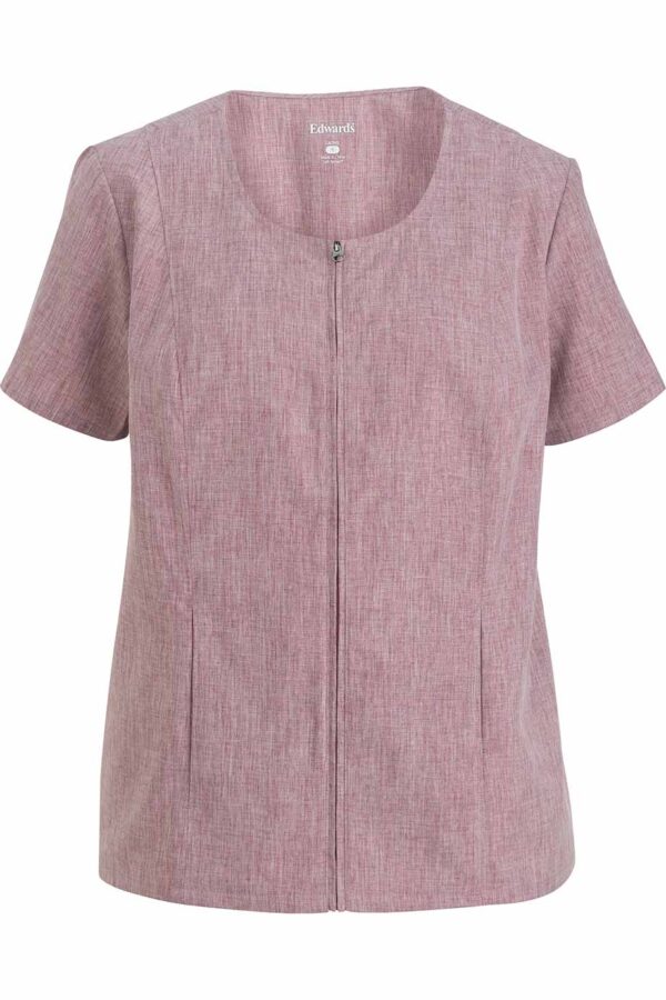 EDWARDS LADIES' SCOOP NECK ZIP FRONT TUNIC