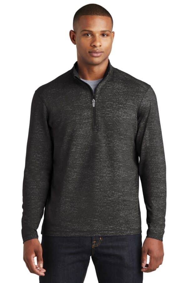 Sport-Tek  Sport-Wick  Stretch Reflective Heather 1/2-Zip Pullover. ST855