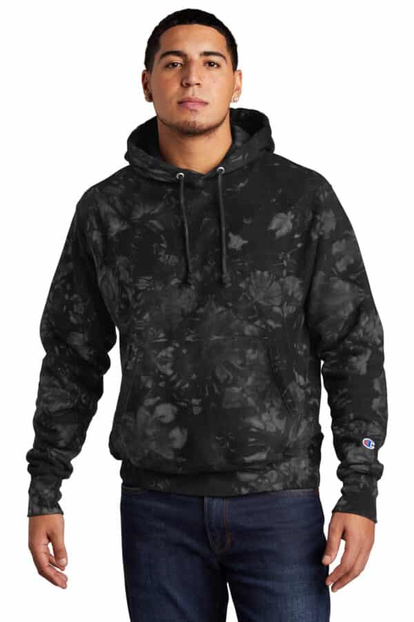 Champion  Reverse Weave  Scrunch-Dye Tie-Dye Hooded Sweatshirt. TDS101